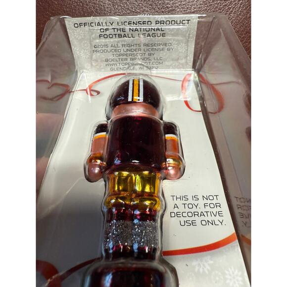 Washington Redskins Blown Glass Ornament Nutcracker NFL Licensed Rare NIB - Picture 7 of 9